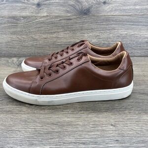 Banana Republic Men Brown Leather Lace Up Low Top Fashion Sneakers Shoes Size 9